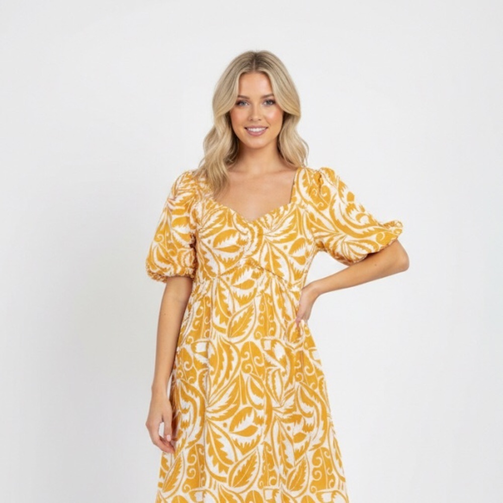 Loveriche mustard color boho dress size medium